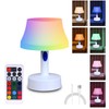 WRalwaysLX Rechargeable LED Table Lamp with Remote Control, Color-Changing Night