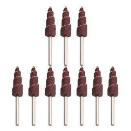 Mxfans Cone Abrasive Sandpaper 80 Grit Flap Wheel Rotary Tool 3mm Shank Pack of 10