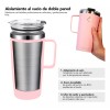 Hidranur Termo Taza Vaso Con Tapa Para Bebida Fría Y