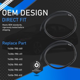 YzusGomumu 2Pcs Pair Roof Drip Moulding Weatherstrip Left & Right Side Compatible with 2012 2013 2014 2015 Honda Civic Sedan 4-Door Replaces# 74306-TR0-A01 74306-TR0-A11 74306-TR0-A12