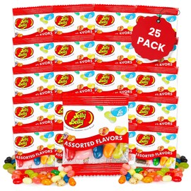 TULLIPAK Jelly Belly Individual Packs | 25 PACK | Mini Bags of assorted Jelly Beans | 25 bags of 0.35oz | Assorted Flavors | CUSTOM MINTS