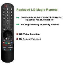 Universal for LG Magic Remote Control MR22GA MR21GA, Compatible with LG LED OLED LCD 4K 8K UHD Smart TV (No Voice Search, No Pointer Function)