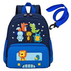 willikiva Cute Zoo Little 3d Backpack Kids Backpack for Boys and Girls Toddler Backpack Waterproof Preschool(Blue Small Size,Age 1-2)