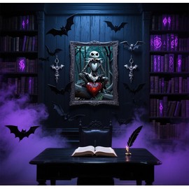 GXGLLPZBY 5D Diamond Painting Kits for Beginners,DIY Horror Jack Diamond Art Kits for Adult, Full Round Diamond Dot Gem Art Kits,Home Wall Decoration 11.8x15.8 Inches