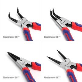 WORKPRO 4-Piece Snap Ring Pliers Set Heavy Duty 7-inch Internal/Exter