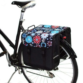 BikyBag Classic - Bicycle Double Panniers Bag Fashion Cycle Bike Women's - Men's (Daisy Flowers)