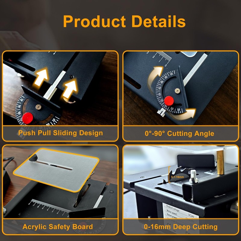 Mini Table Saw with 200W Pure Copper Motor, Mini Multi