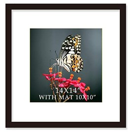 VITOIVE 14x14 Frame Black With Mat 10x10 Solid Wood Picture Frames Wall Mounting (1 pack, 14x14 Inch)…