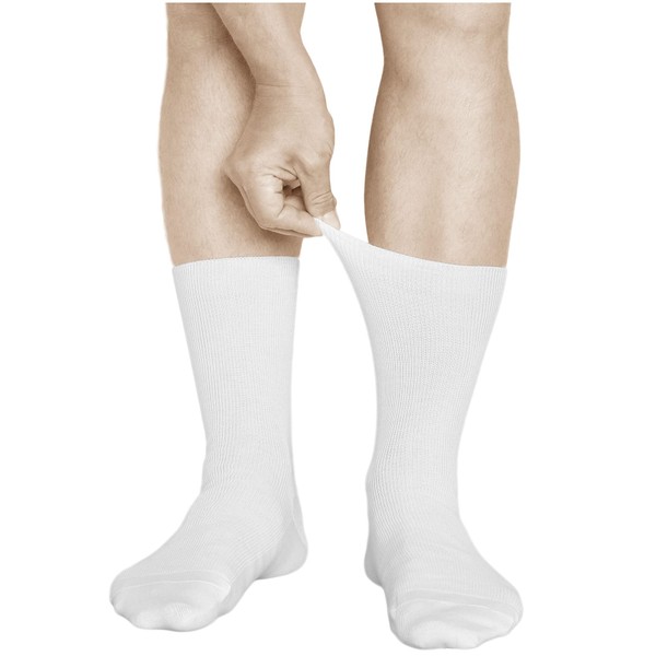 Men's Loose Fitting Non Elastic Top ALL-COTTON Socks (3 PAIRS)