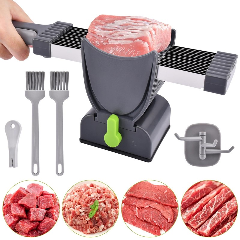 Fresh Meat Slicer Cleaver Kitchen Knife Set, Thickness Adjustable 2