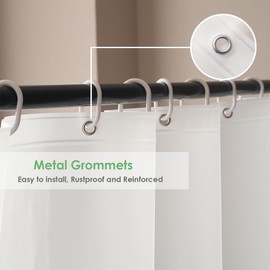 WellColor Short Shower Curtain Liner 48 Inch Long for Walk in Tub, Heavy Duty White Plastic Waterproof Bathroom Curtains for Window, Premium Peva Shower Liners, 72X48 Inch