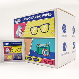 Lens Cleaning Wipes,Resin/Glass Surface Cleaning Wipes,Individually Wrapped Wipes for Phone Screens/Eyeglasses/Sunglasses(300-Pack)