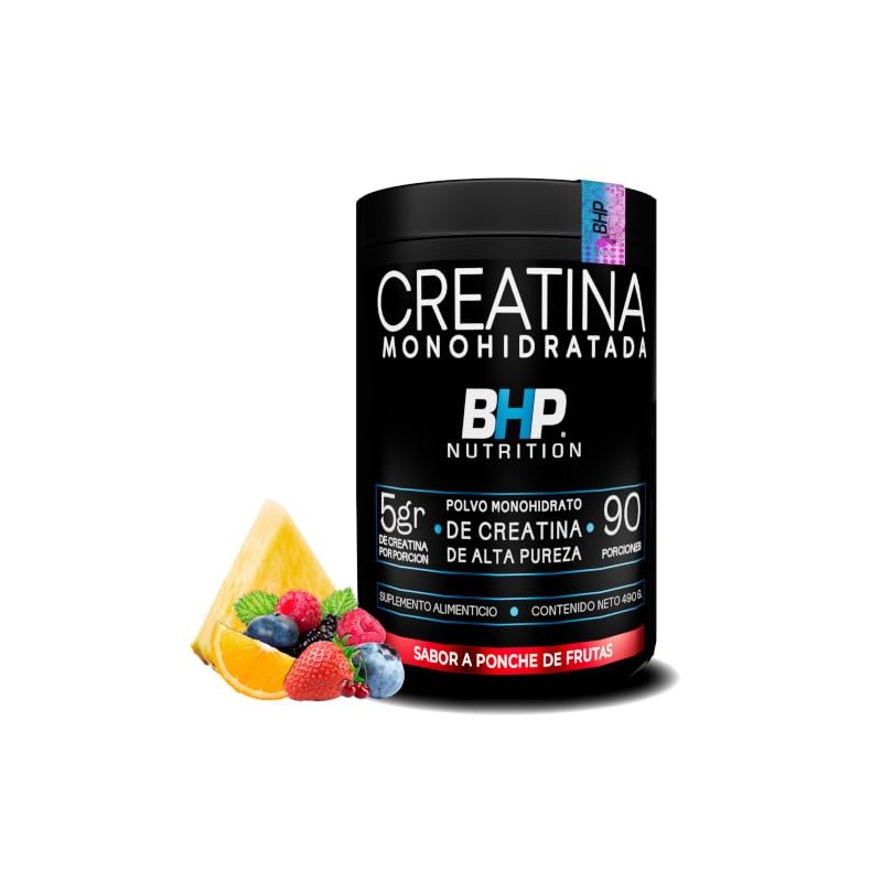 BHP NUTRITION- Creatina Monohidratada alta pureza sabor ponche de frutas