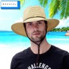 YAYUPLUS Men's Straw Hat, UV Protection, Large Size, Wide Brim,
