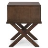 Leick 2 Drawer Diamond Mirrored Accent End Table in Walnut