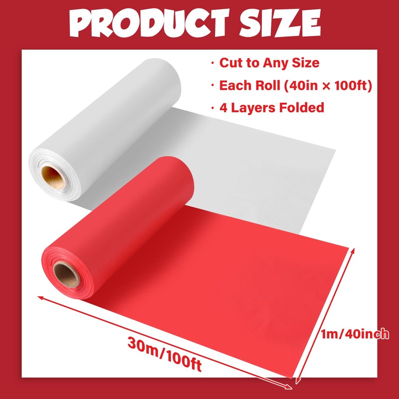 2 Roll 40in x 100ft Circus Carnival Decorations Disposable DIY