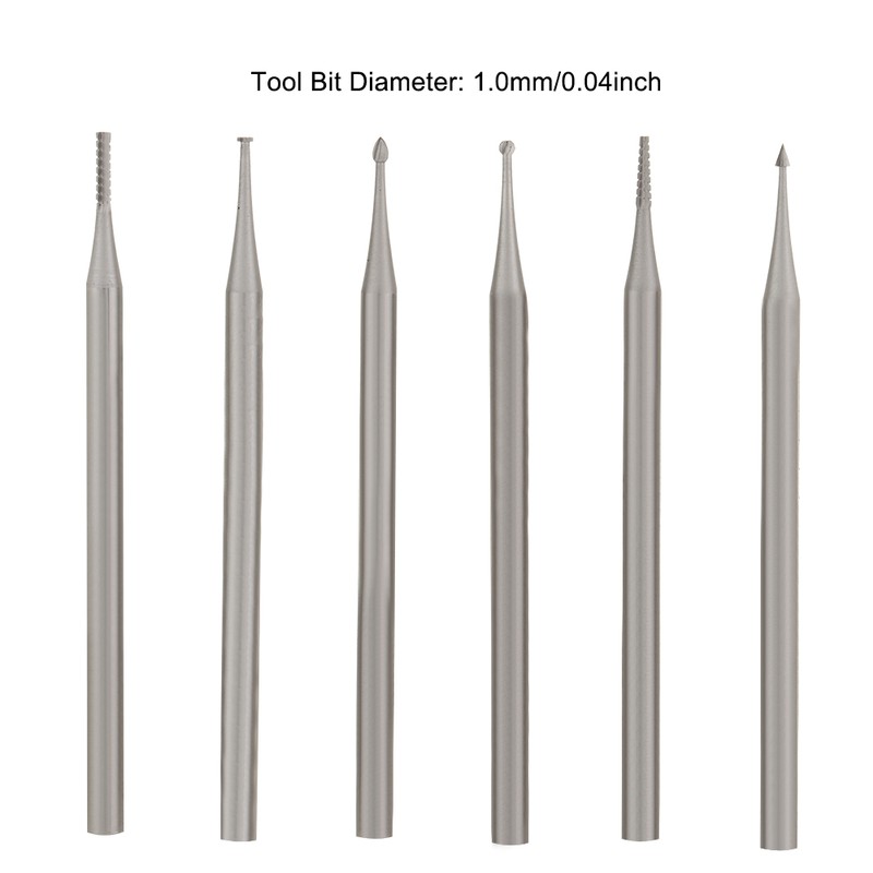 Miniature Drill Needle Engraving Milling Cutter Carving Bits Gold Silver