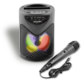 Bontempi SonicSync Wireless Amplifier Karaoke with Dynamic Microphone, Smartphone Compartment, Light Effects and Echo Effect, 18.9 x 15.9 x 12.9 cm