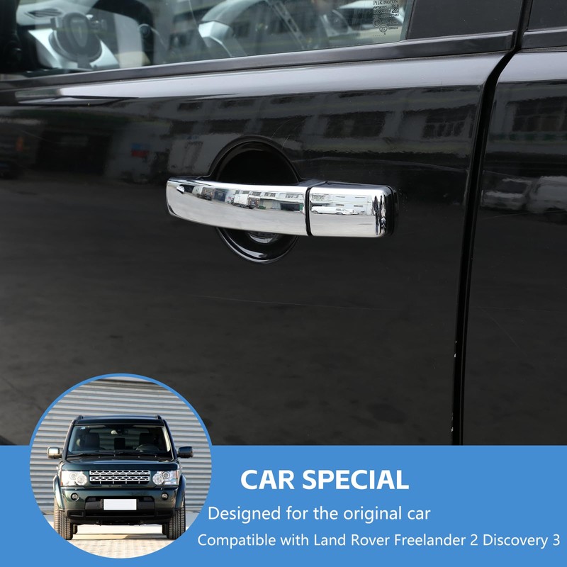 DIYUCAR Chrome Door Handle Trim for Discovery 4 2010-2016 LR4
