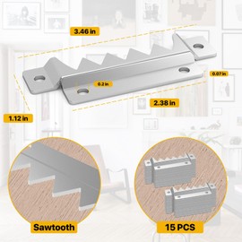 30 Pcs Sawtooth Picture Hangers, Heavy Duty Picture Hanging Hardware with Screws, Large Saw Toothed Picture Frame Brackets for Solve Heavy Picture Hanging, Canvas Picture Frame Hooks Support 300lbs