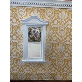 Unbranded Evening Garden Blooms  Dollhouse Miniature Stained Glass Window Film