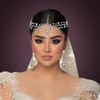 WONRLUA Wedding Hair Accessories for Brides, Rhinestone Forehead Headband, Bridal