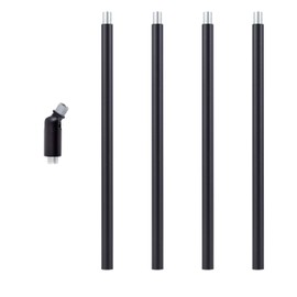 SHENGQINGTOP M10 Threaded Extension Rod with Sloped Ceiling Adapter Kits for Pendant Light, Island Lighting, Black