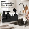 Kitchen Soap Dispenser Set for Sink Organization – 4-in-1 Black
