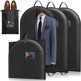 Lifewit 3 x Garment Bags and Shoe Bag, Improved Material Thickness 120 GSM, Premium Suit Garment Cover, Travel Essential Breathable Waterproof Suit Bag, 100 x 60 cm