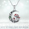 TRISHULA Moon Mushroom Necklace 925 Sterling Silver Red Mushroom Pendant