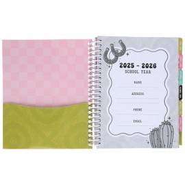 A Simple Plan Retro Disco Cowgirl Homeschool Student Planner 2025-2026 | Yearly, Semester, Monthly, & Weekly Scheduling Pages | Themed Stickers | Plastic Spiral Binding | 7.75 x 9.5 Inches