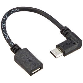ELECOM TB-MBFMBR01BK ELECOM Conversion Adapter, Reverse L-Shape, Micro B Female to Micro B Male, USB 2.0, Black, 3.3 ft (0.1 m)