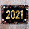 2021 New Year's Eve Metal Sign with Fireworks Motif Rocket