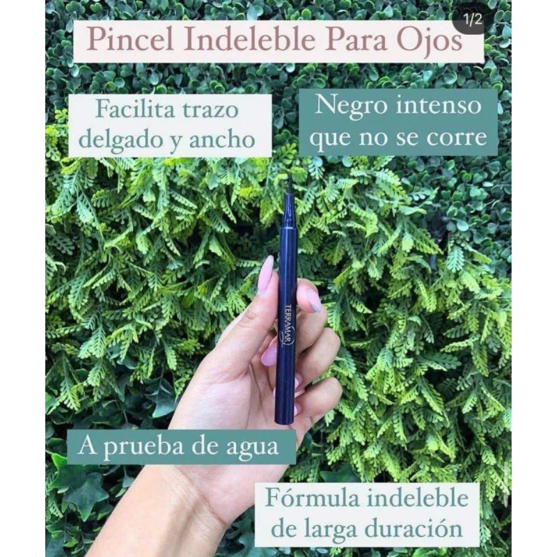 Pincel Indeleble Para Ojos Terramar, Negro Mate, 1 Gr.