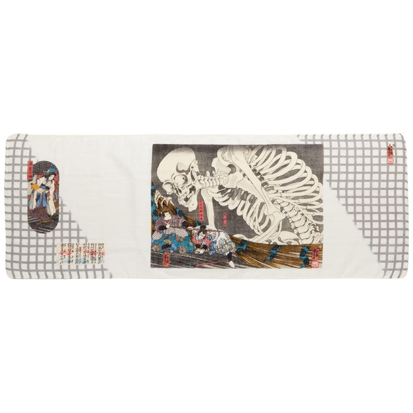 YamamotoJin Shoten Japanese Goods Kyoto Small Goods Ukiyo-e Hand Towel, Double Gauze Hand Towel, Gashadokuro (Kuniyoshi), Approx. 12.6 x 35.0 inches (32 x 89 cm)
