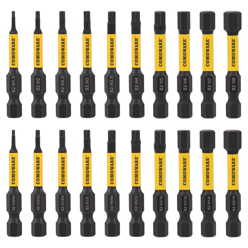 COMOWARE Allen Wrench Drill Bit Set - Hex Bits Set,