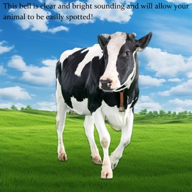 WUMUZAI 2 Pack Small Cow Bell for Dog Collar, Loud Bear Bells with Fabric Strap & Key Ring, Cow Horse Sheep Grazing Copper Bells, Pet Brass Bells Tracker Noise Maker, Bronze Bell for Crafts (Brown)