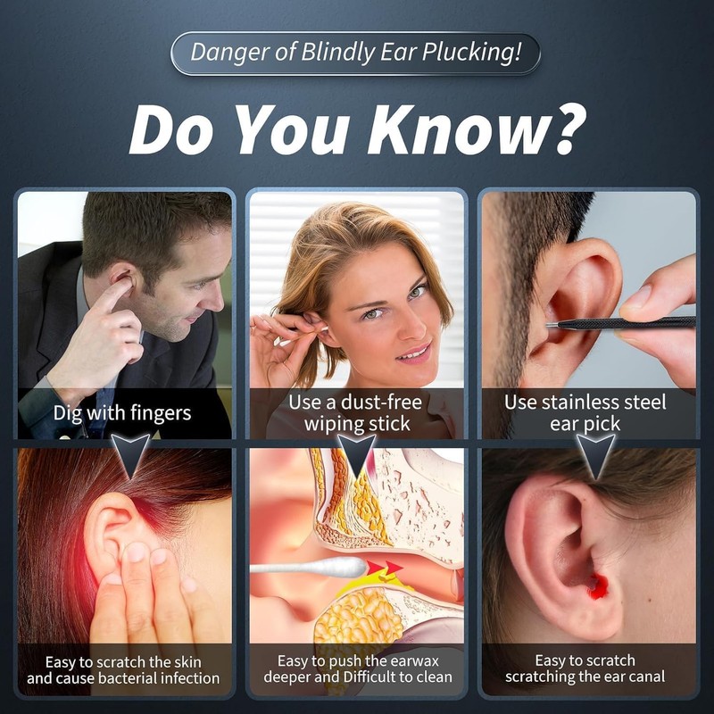 Ear Wax Removal Kit with Camera, Otoscope with 7 Ear