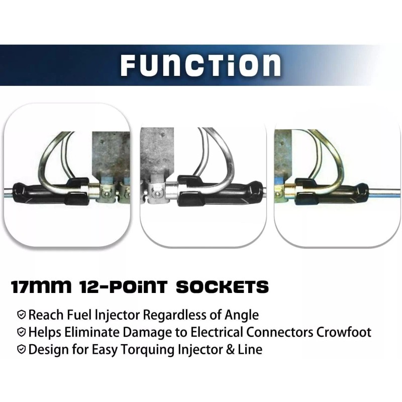 LL-Auto Fuel Injector Line Removal Tool 17MM Socket for 6.7L