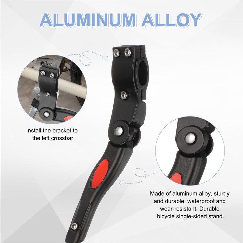 sourcing map Back Bike Kickstand Aluminium Adjustment Bicycle Single-Side Kick