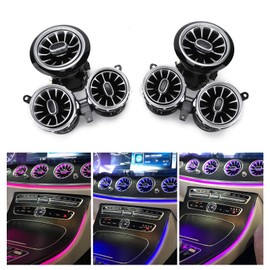 Air Vent LED Lights Turbine Outlets Lamp for Benz E‑Class W213 C238 A238 S213 2017‑2021 6pcs 64 Color Front LED Turbine Air Vent Ambient Light Kit Replacement