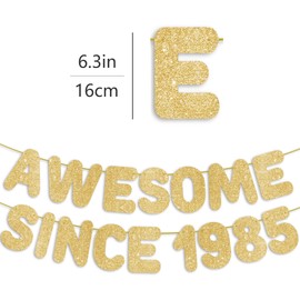 Pre-Strung 40th Birthday - Gold Glitter Banner, 40th Birthday Party Decorations for Women&Men, Happy Forty Anniversary Deoor Sign Gifts for Him&Her