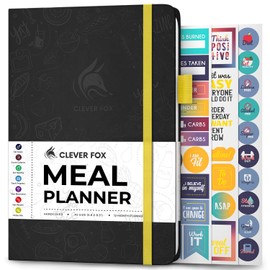 Clever Fox Weekly Planner - Weekly and Daily Meal Prep Diary with Shopping and Shopping Lists for Menu Planning Undated A5 - Black