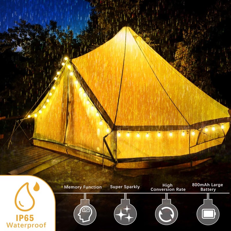 Solar Garden Lights Outdoor, 26.6Ft 30LED Solar String Lights, Solar