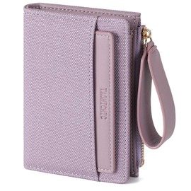 RRANCharltu Women's Leather Wallet Small with Card Slots Purse Women's Small Wallet Girls with Zip Pocket and Banknote Compartment, Zda Purple, Modern