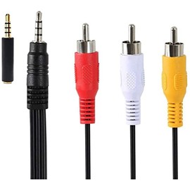 Padarsey 3.5mm to RCA AV Camcorder Video Cable, 3.5mm Male to 3RCA Male Stereo Audio Video Aux Cable for Smartphones, MP3 Players, Tablets, Speakers, Home Theater