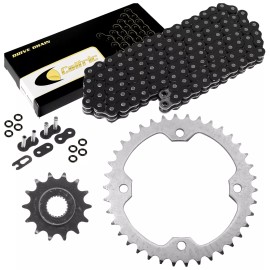 Caltric Black Drive Chain & Sprockets Kit for Yamaha Raptor 250 YFM250 2008 2009 - 2013
