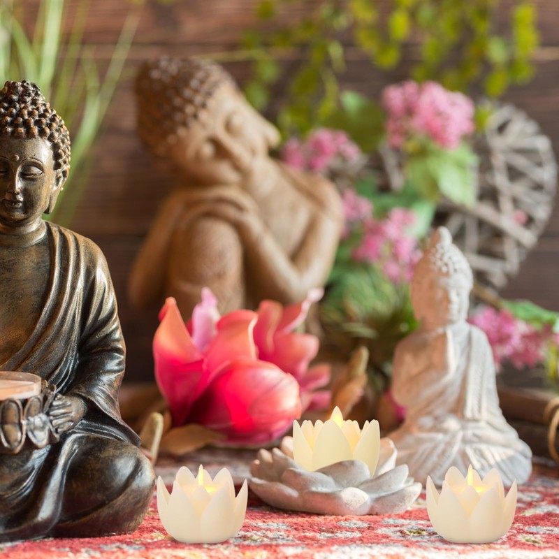 6 PCS LED Lotus Table Candles - 3’’ Lotus Lamps