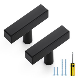 Ravinte Black Cabinet Handles 3 Inch 10 Pack, Square Cabinet Pulls