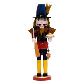 HTMOVAET Christmas Hunter Nutcracker Decorations - 15 Inch Wooden Handmade Figures with Turkey Duck Telescope Xmas Holiday Themed Tabletop Mantle Fireplace Office DeskThanksgiving Display